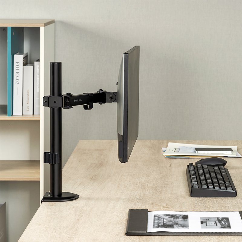 LogiLink monitor arm, 17-32 inch, desk clamp, black